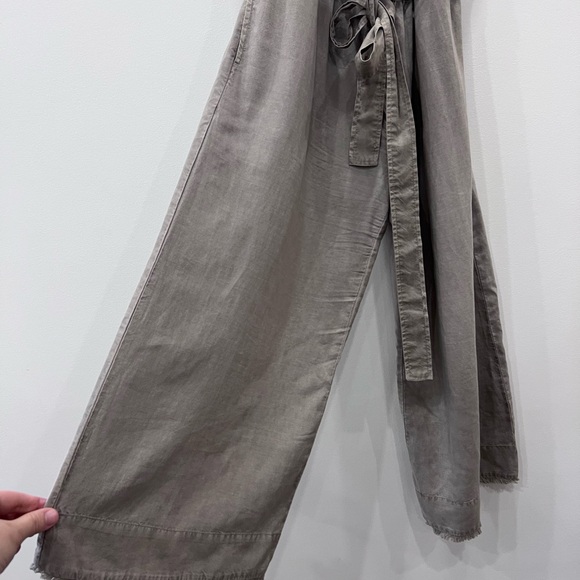 Anthropologie Cloth & Stone Strapless Wide Leg Jumpsuit | Khaki Boho - Picture 5 of 13